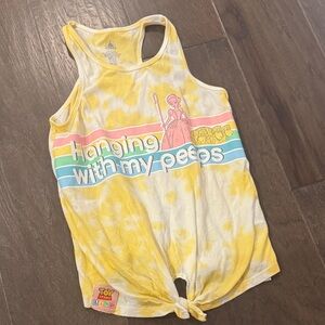Disney Yellow Tie-Dye Tank Top with Pastel Rainbow Graphic